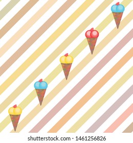 Sweet cartoon ice cream. Vector colorful ice creams.