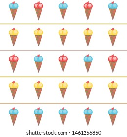 Sweet cartoon ice cream. Vector colorful ice creams.