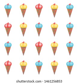 Sweet cartoon ice cream. Vector colorful ice creams.