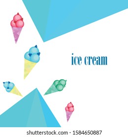 Sweet cartoon ice cream. Vector colorful ice creams.