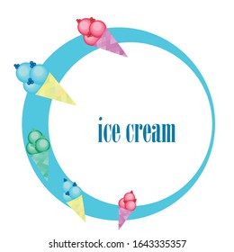 Sweet cartoon ice cream. Vector colorful ice creams.