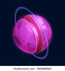 Sweet cartoon planet sci-fi fantasy world isolated cartoon icon. Vector yummy outer space planet of chocolate, sugar and caramel, aliens confectionery sphere, futuristic cosmic circle, ui game design