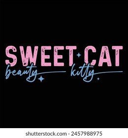 SWEET CAT BEAUTY KITTY   CAT T-SHIRT DESIGN