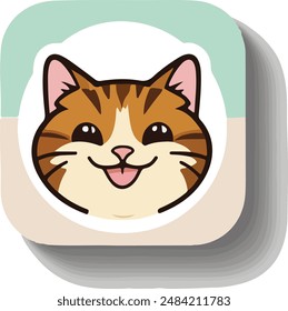 El diseño del gato dulce es dulce y sonriente.