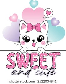 sweet cat love cute girl