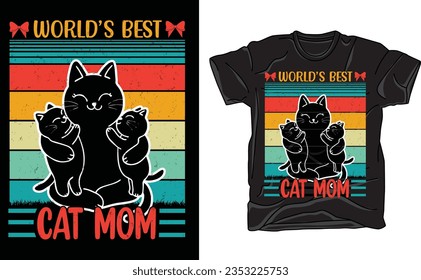 Sweet Cat Mom T-shirt Design