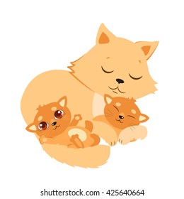 Sweet Cats Cartoon Vector . Good Night Illustration. Cute vector illustration with little sleeping cat. Child. Baby. Pretty kittens.
