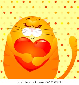 Sweet cats in love, vector illustration