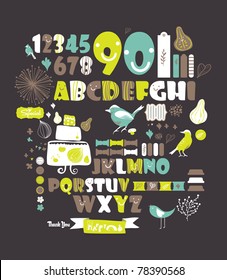 sweet character font set- very cute fonts set