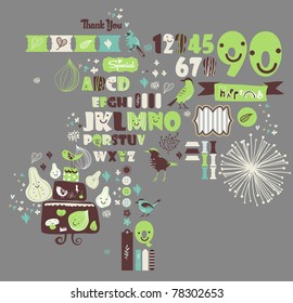sweet character set- very cool scrapbook collection with letters