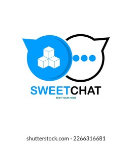 Sweet chat logo vector design. Suitable for business, food, social media and technology