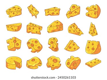 Conjunto de elementos de ilustración de queso dulce