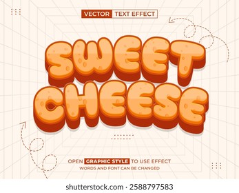 sweet cheese text, font effect, 3d text for title