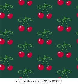 Sweet cherries. Beautiful summer pattern with cherries