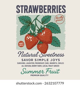 Sweet Cherries typography text print. Retro berry Print Design Vector with Slogan. Fashion graphic prints for fruit martini, Fashion slogan print. women's cute t-shirt print, vintage poster design.