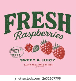 Impressão de texto com tipografia Sweet Cherries. Retro berry Print Design Vetor com Slogan. Moda impressões gráficas para martini de frutas, Moda slogan print. impressão de t-shirt bonito das mulheres, vintage design de pôster.