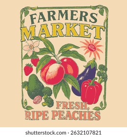Impressão de texto com tipografia Sweet Cherries. Retro berry Print Design Vetor com Slogan. Moda impressões gráficas para martini de frutas, Moda slogan print. impressão de t-shirt bonito das mulheres, vintage design de pôster.