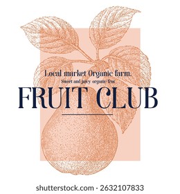 Sweet Cherries typography text print. Retro berry Print Design Vector with Slogan. Fashion graphic prints for fruit martini, Fashion slogan print. women's cute t-shirt print, vintage poster design.
