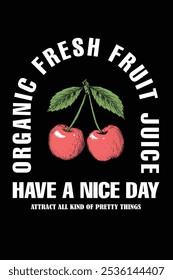 Sweet cherry artwork. Love you cherry much. Cherry fruit print. Nature fruit club print design.