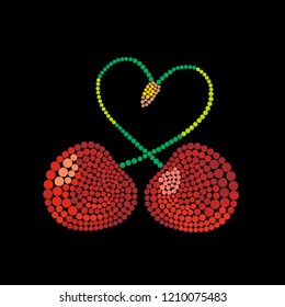 Sweet cherry in the form of heart