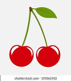 Sweet cherry fruit icon. Vector illustration