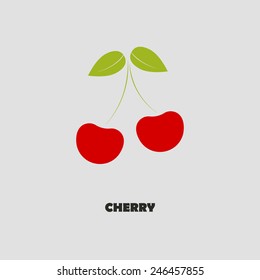 Sweet cherry fruit icon. Vector illustration