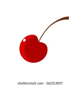 Sweet cherry fruit icon. Vector illustration. Flat design