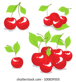 Sweet cherry isolated on white