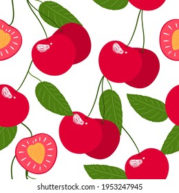 cereza dulce en un dibujo de ramita