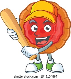 Sweet cherry pie dessert cake playing baseball