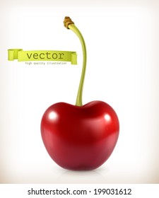 Sweet cherry, vector icon