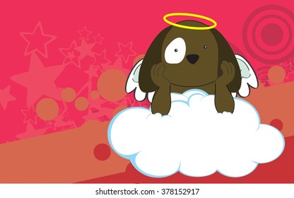 sweet cherub dog cartoon background in vector format very easy to edit