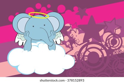 sweet cherub elephant cartoon background in vector format very easy to edit