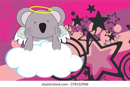 sweet cherub koala cartoon background in vector format very easy to edit