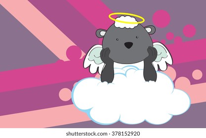 sweet cherub sheep cartoon background in vector format very easy to edit