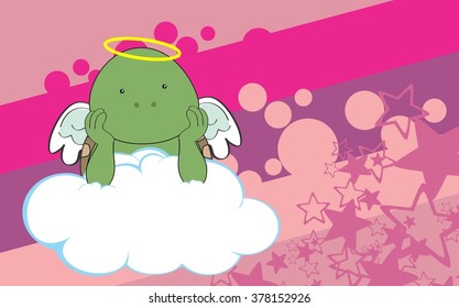 sweet cherub turtle cartoon background in vector format very easy to edit