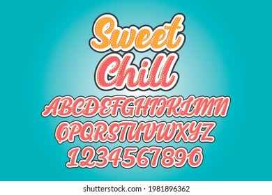 sweet chill text effect with nice colour combination