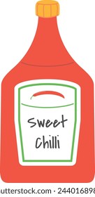 Sweet chilli sauce bottle. Red condiment container