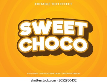 Sweet Choco Text Effect Template Use For Business Brand And Logo