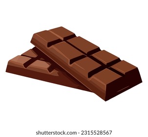 sweet chocolate bar illustration vector over white