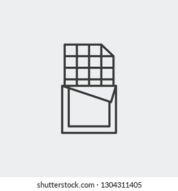 Sweet chocolate bar modern clear flat outline vector icon