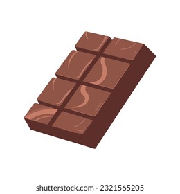 Sweet chocolate bar over white