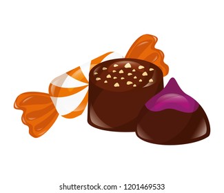 sweet chocolate bonbon and candy