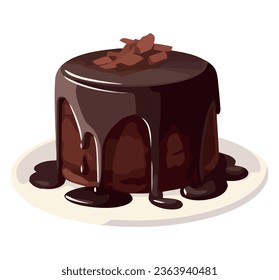 sweet chocolate cake over white