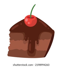 sweet chocolate cake portion delicious