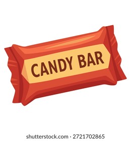sweet chocolate candy bar snack flat color vector illustration template design
