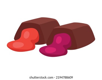sweet chocolate with caramel icon