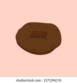 Sweet chocolate chip cookie.cute menu.
Vector illustration.