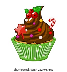 Sweet chocolate christmas and new year. Creative elements for your design. Vector illustration