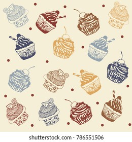 Sweet chocolate cupcakes pattern